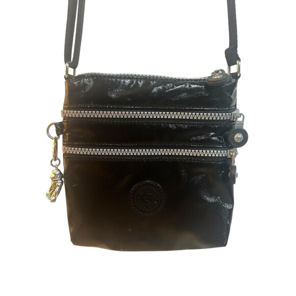 Kipling Keiko Vinyl Crossbody Mini Bag Purse Adjustable Strap Ape Monkey Charm - Picture 2 of 12